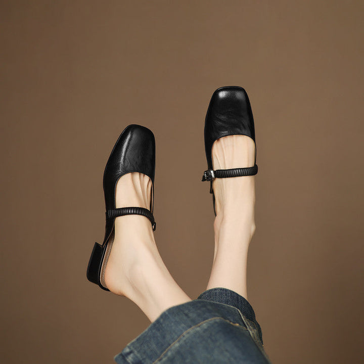 Mule Mary Jane in Vera Pelle Novie