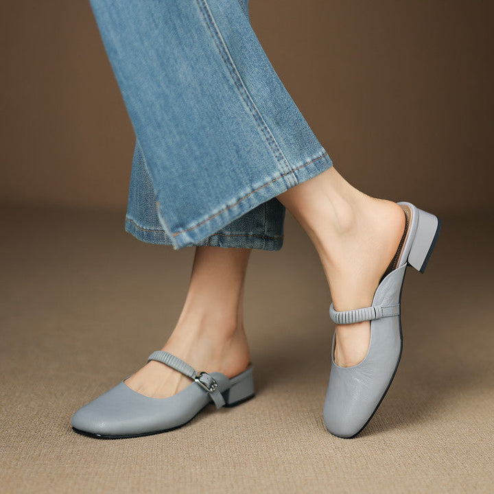 Mule Mary Jane in Vera Pelle Novie