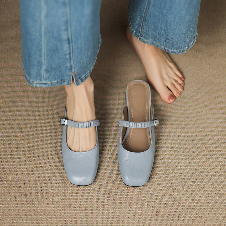 Mule Mary Jane in Vera Pelle Novie
