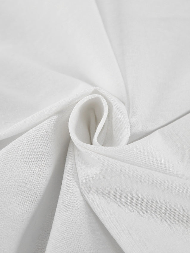 Set di Camicia e Pantaloni Corti in Cotone e Lino Nero e Bianco