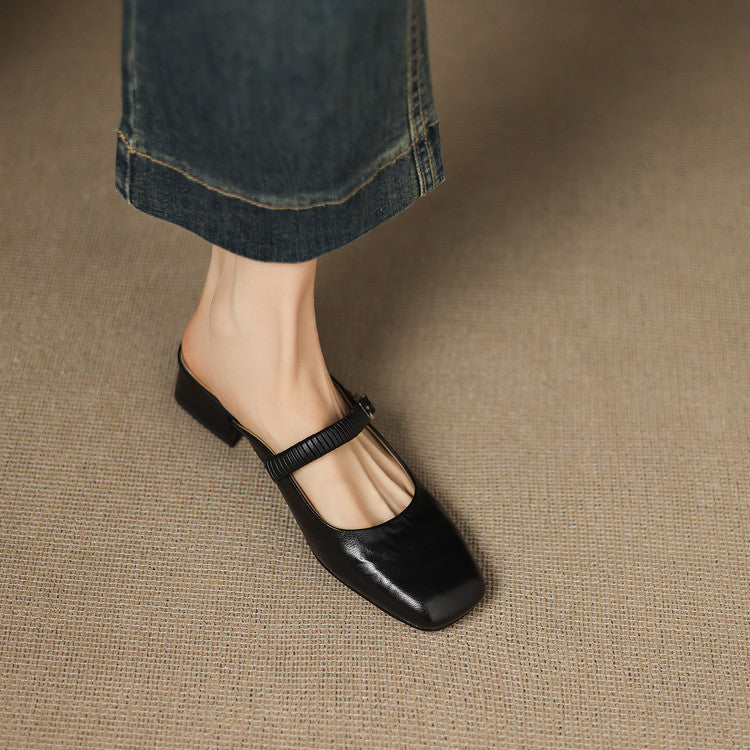 Mule Mary Jane in Vera Pelle Novie