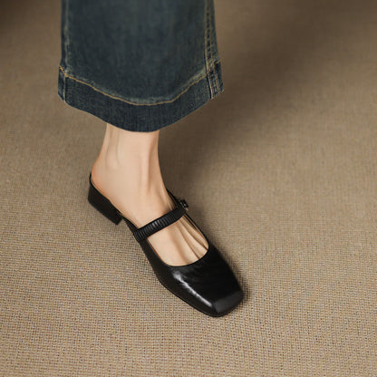 Mule Mary Jane in Vera Pelle Novie