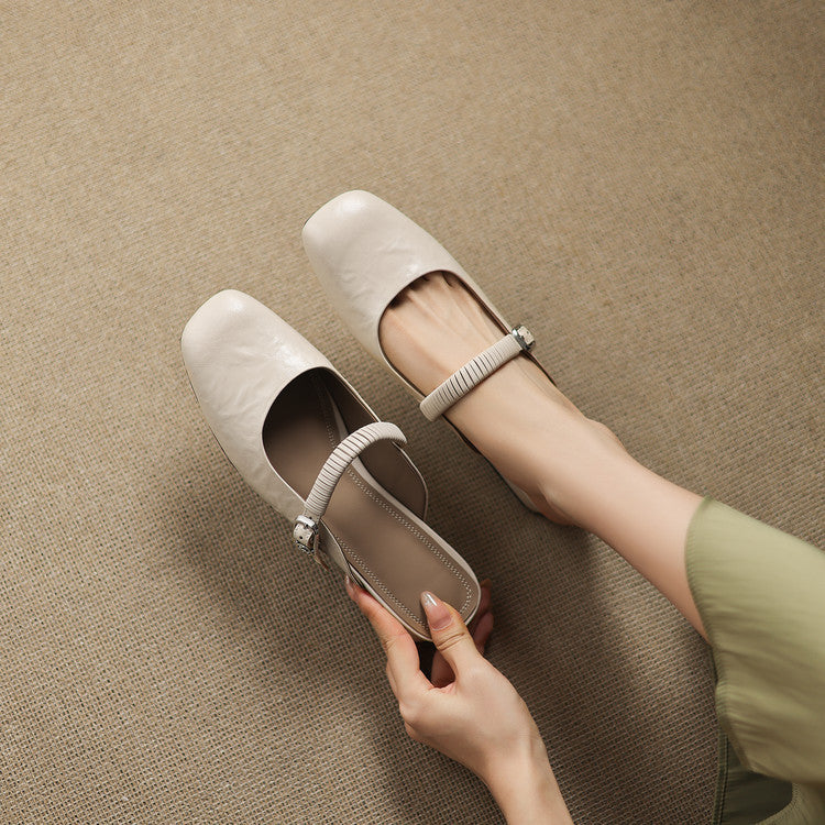 Mule Mary Jane in Vera Pelle Novie