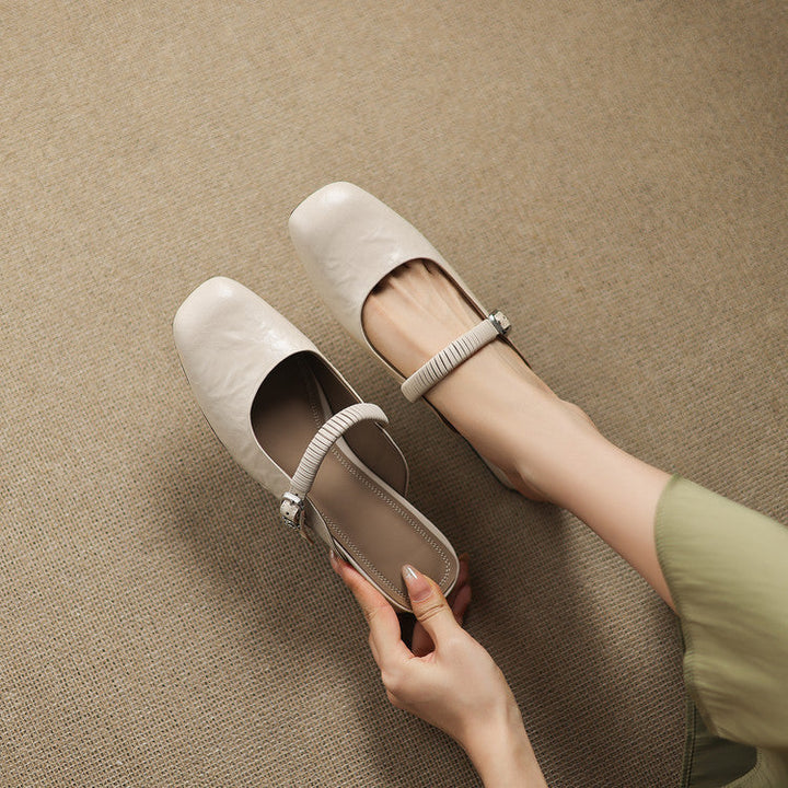 Mule Mary Jane in Vera Pelle Novie