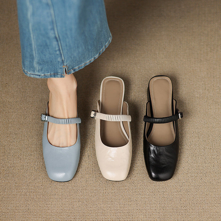 Mule Mary Jane in Vera Pelle Novie