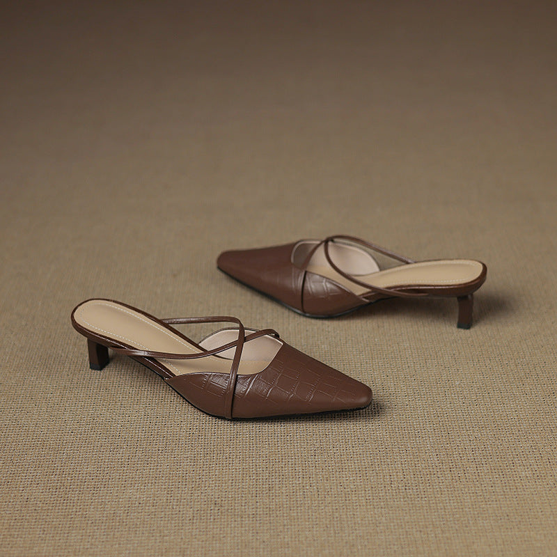 Mule in Vera Pelle Mire