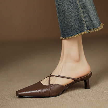 Mule in Vera Pelle Mire