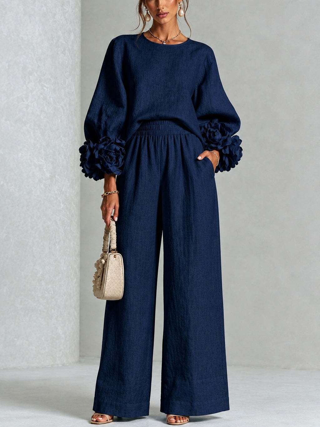 ROSALIE | SET DUE PEZZI CON POLSINI FLOREALI.