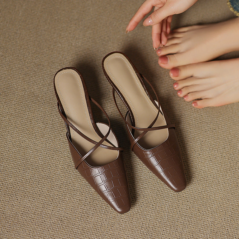 Mule in Vera Pelle Mire