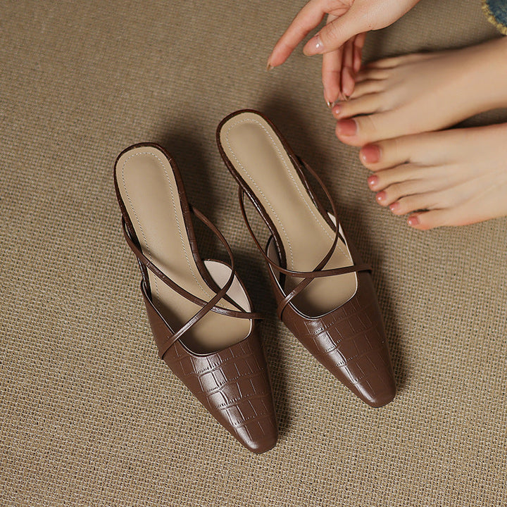 Mule in Vera Pelle Mire