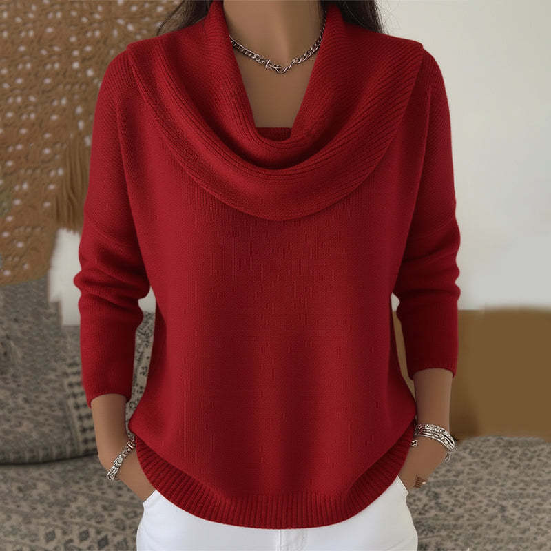 Barbara | Maglione con Collo Drappeggiato