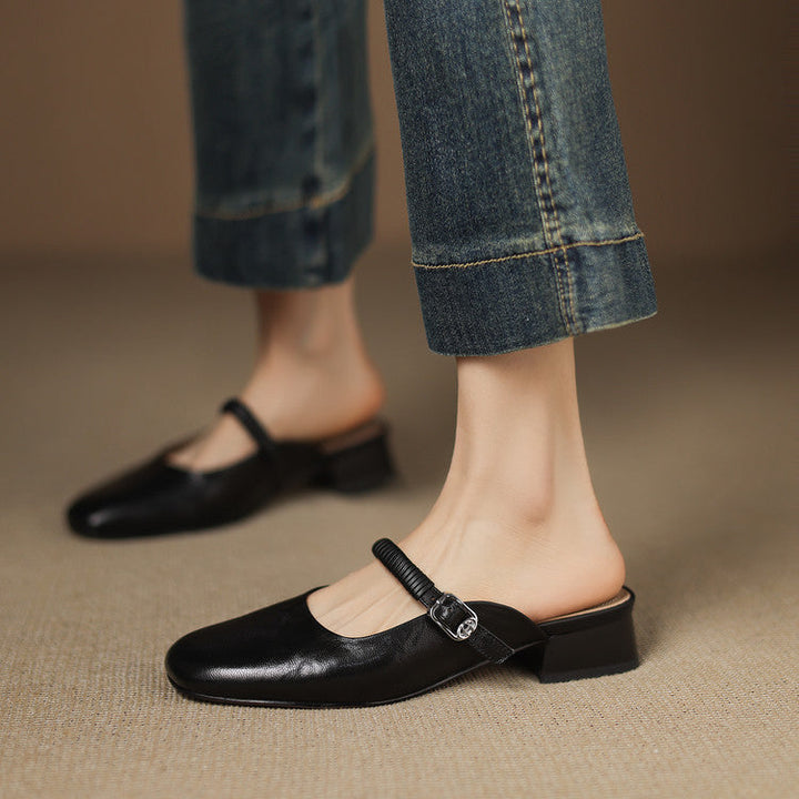 Mule Mary Jane in Vera Pelle Novie