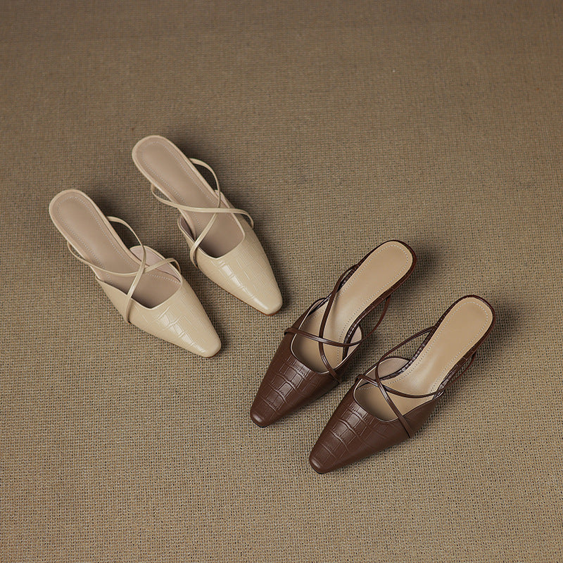 Mule in Vera Pelle Mire