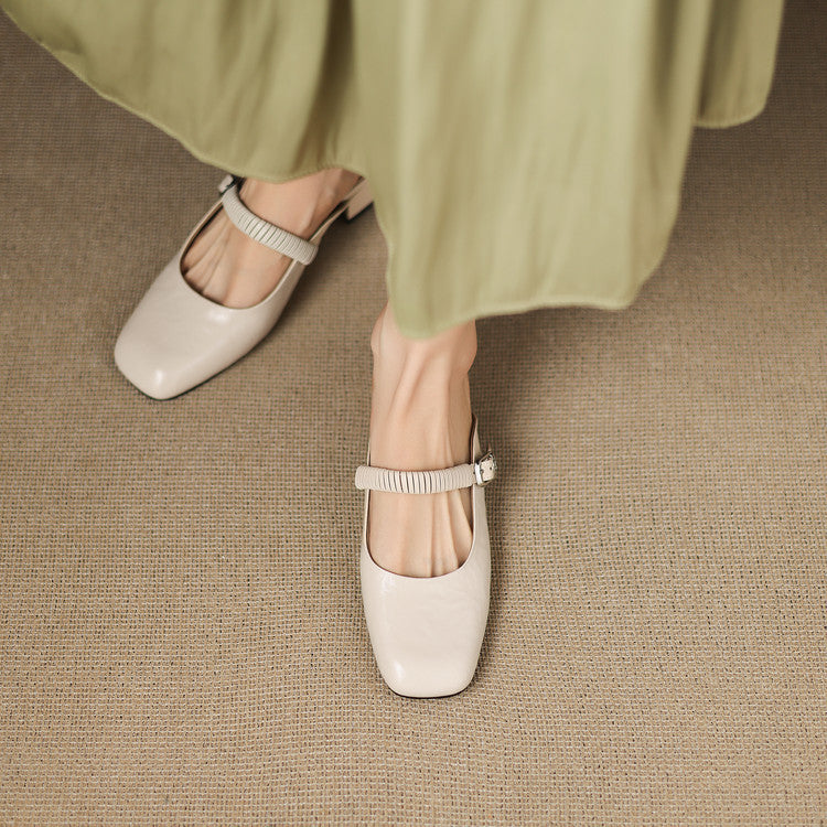 Mule Mary Jane in Vera Pelle Novie