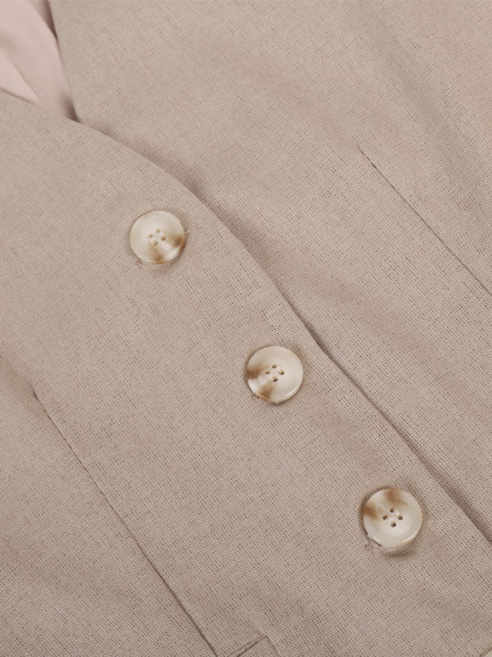 Pantaloni a gamba larga in cotone e lino plissettati con scollo a V