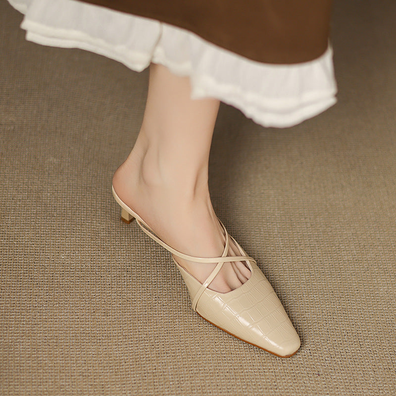 Mule in Vera Pelle Mire
