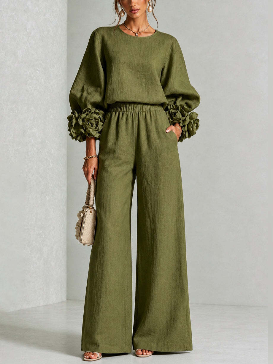 ROSALIE | SET DUE PEZZI CON POLSINI FLOREALI.