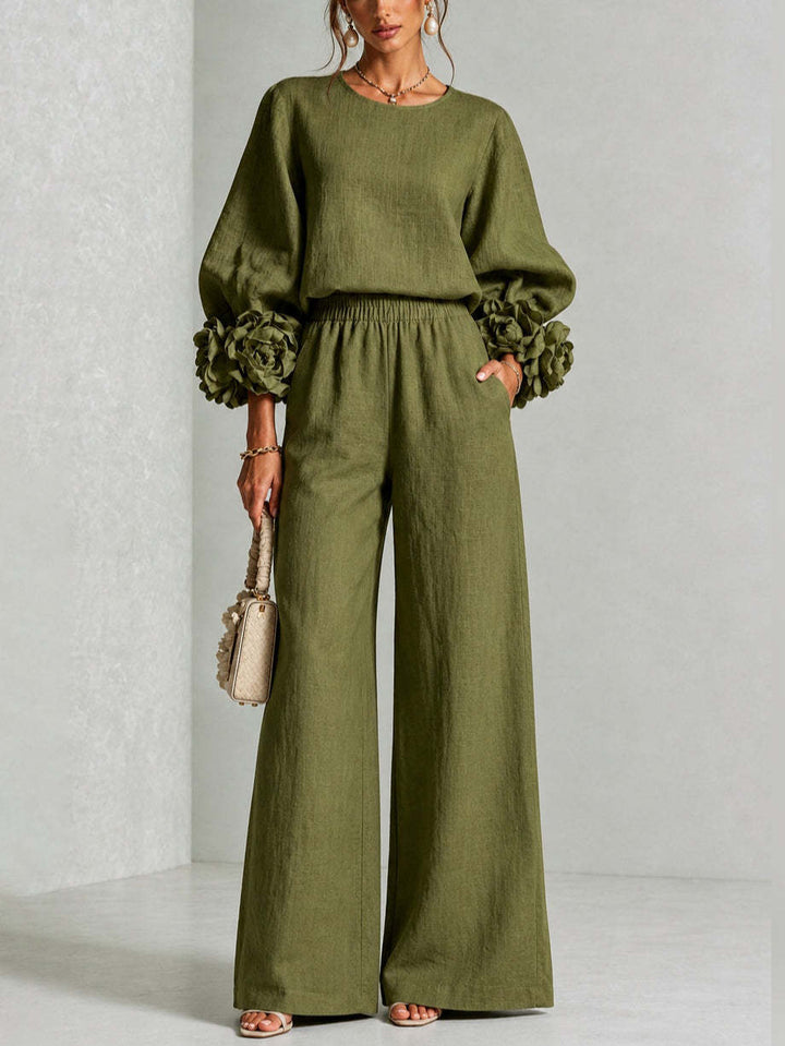 ROSALIE | SET DUE PEZZI CON POLSINI FLOREALI.