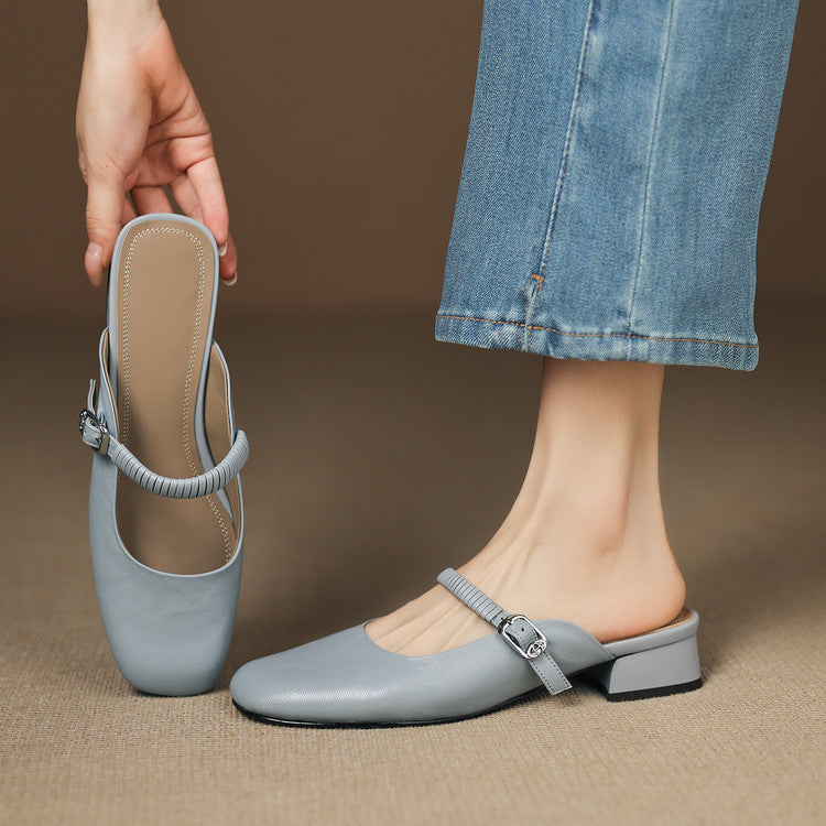 Mule Mary Jane in Vera Pelle Novie