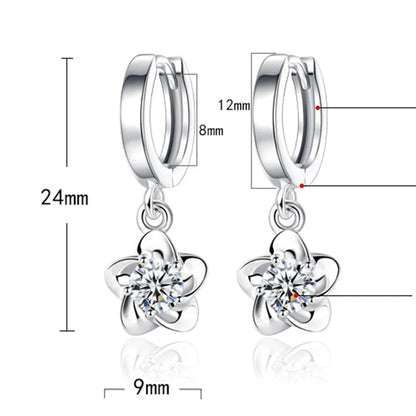 Orecchini in Argento Sterling con Zirconi Viola e Bianchi