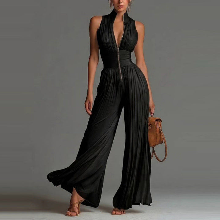 Sofia - Jumpsuit in Chiffon a Pieghe con Fantasia Floreale