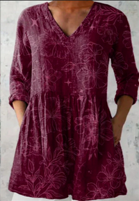 Firenze | Blusa Lunga con Scollatura a V