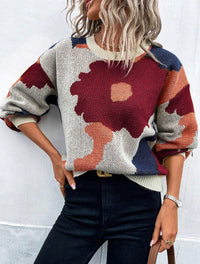 Camila | Maglione a Maglia Floreale Artistico