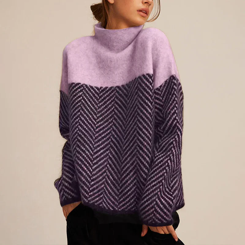 Halle | Maglione con Collo a Funnel Chevron