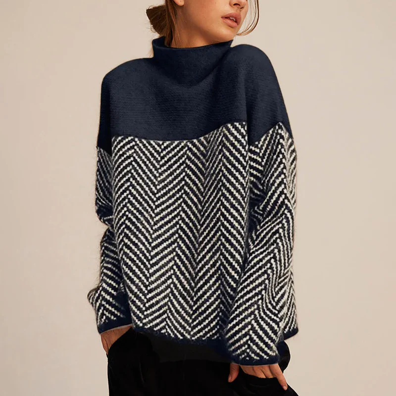 Halle | Maglione con Collo a Funnel Chevron