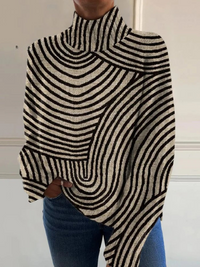 Carys | Maglione a Collo Alto con Motivo a Righe