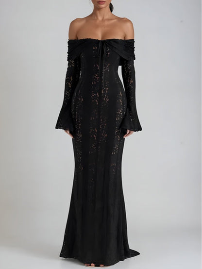 Abito Maxi in Pizzo Off-Shoulder