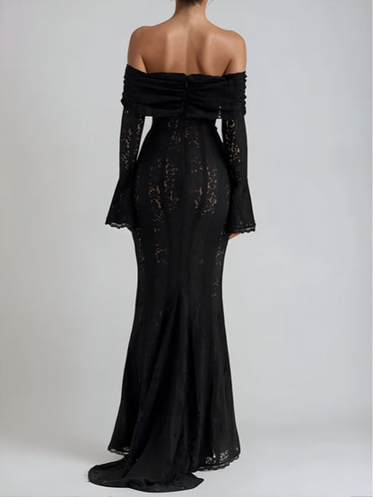 Abito Maxi in Pizzo Off-Shoulder