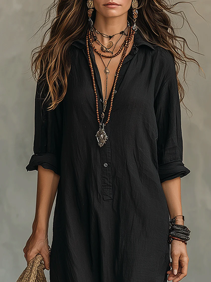 WILLOW | Abito Maxi Semplice con Silhouette Flattering per un Uso Quotidiano Versatile