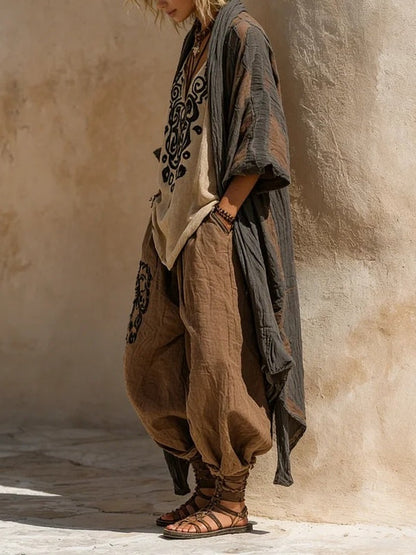 Set di Stampe Artistiche Nomadi Bohemien in Tre Pezzi