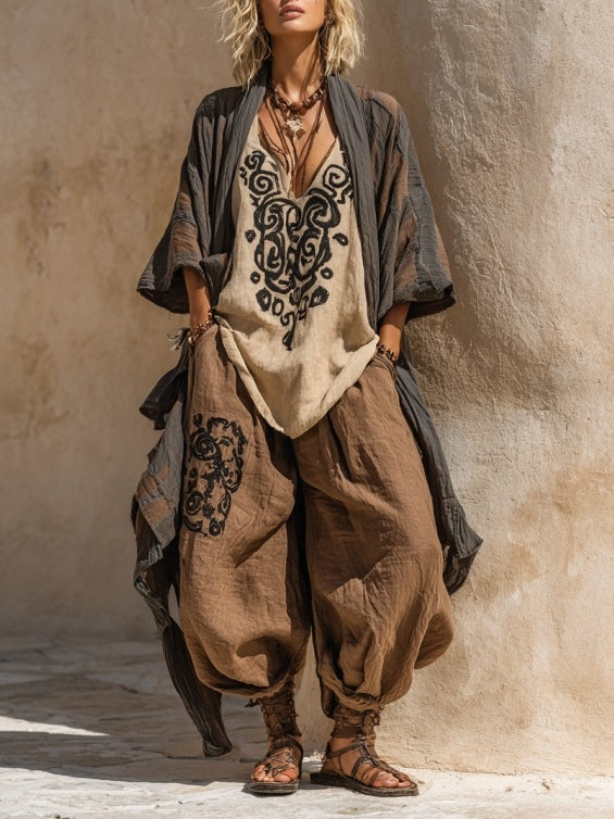 Set di Stampa Artistica Nomade Bohemien in Tre Pezzi