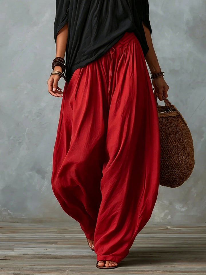 Top Bianco Off-the-shoulder E Set Di Pantaloni Lantern Comodi