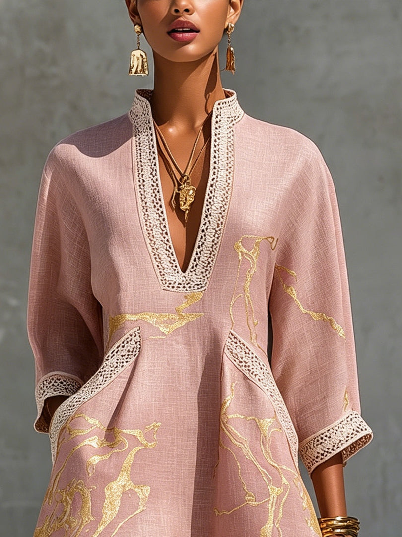 Odette | Mini Abito con Scollatura a V e Pizzo