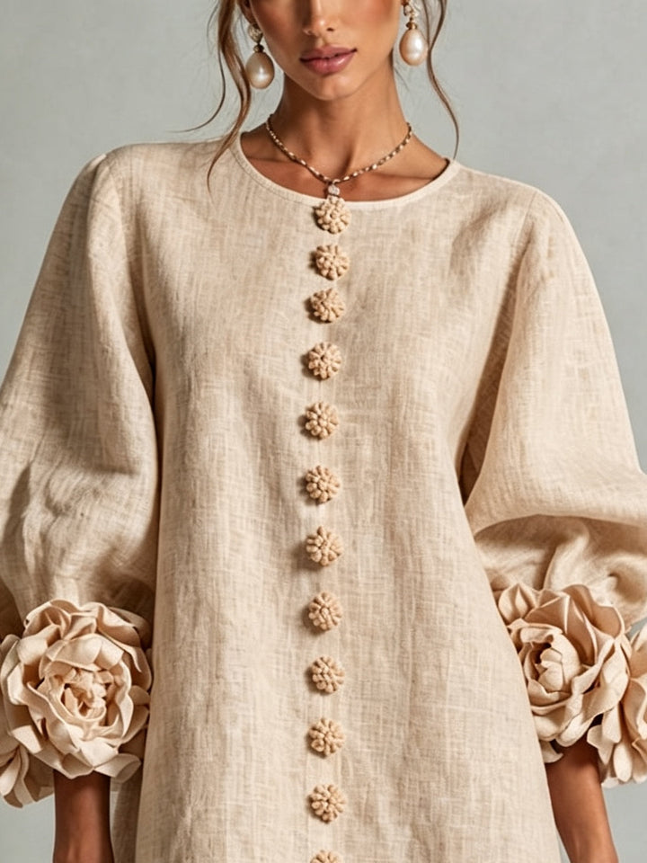 Rosina | Abito Mini con Maniche a Fiore