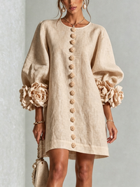 Rosina | Abito Mini con Maniche a Fiore