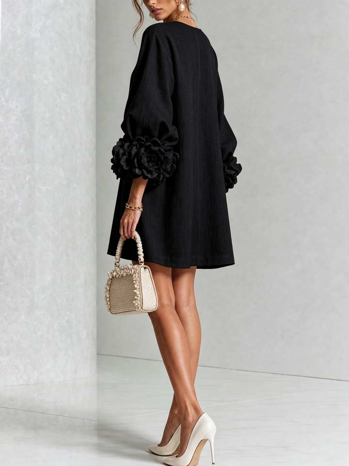 Rosamund | Mini Abito con Maniche Floreali