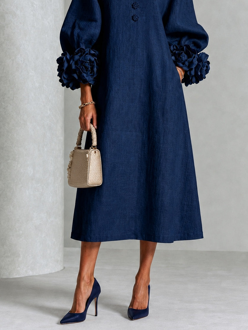 Danica | Abito Midi con Maniche Floreali