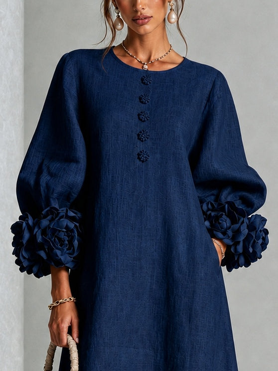 Danica | Abito Midi con Maniche Floreali