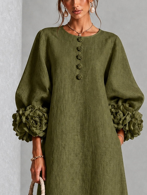 Wilhelmina | Abito Midi con Maniche Floreali