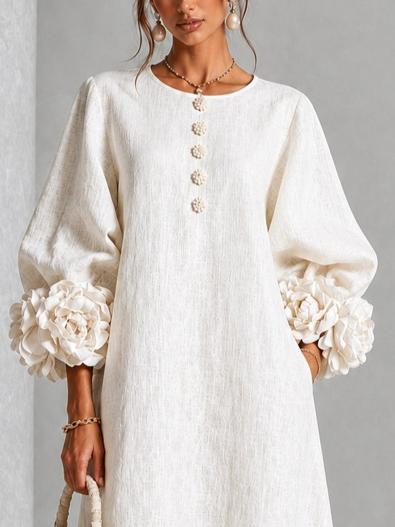 Henrietta | Abito Midi con Maniche a Fiori