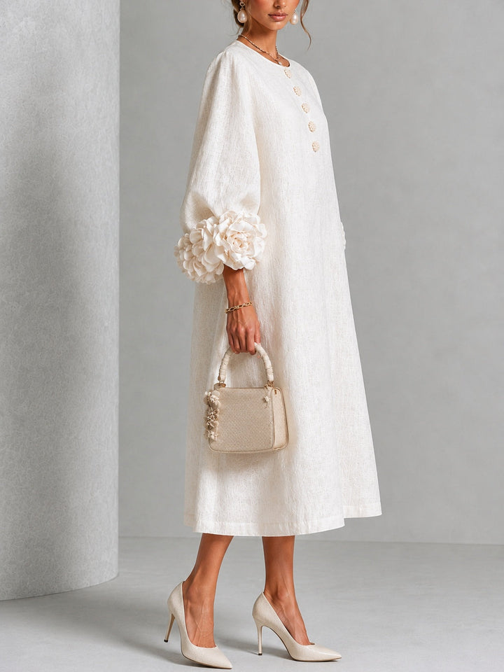 Henrietta | Abito Midi con Maniche a Fiori