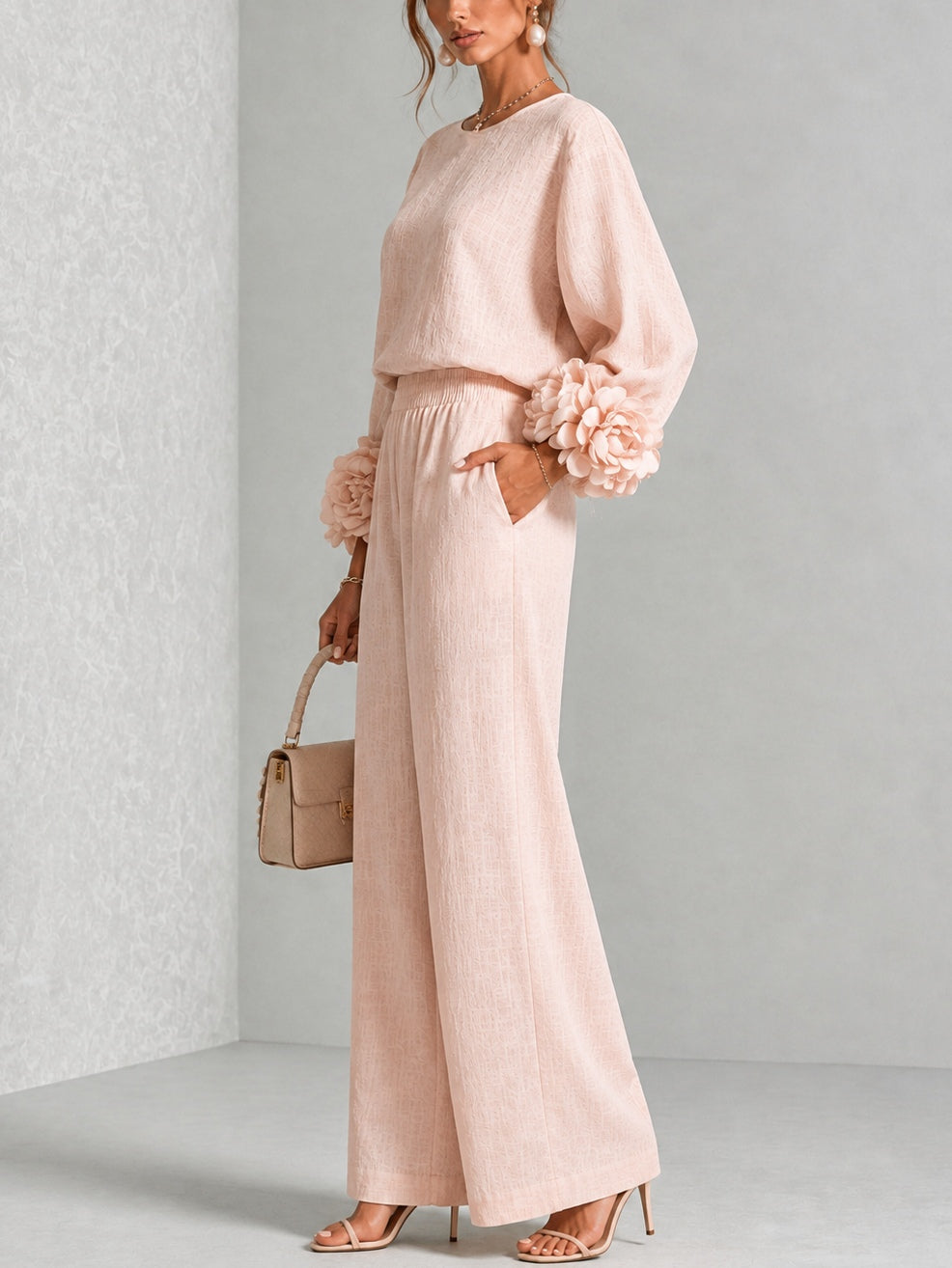 ROSALIE | SET DUE PEZZI CON POLSINI FLOREALI.