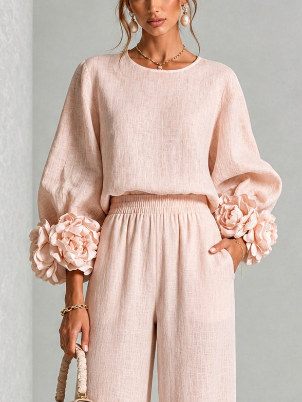 ROSALIE | SET DUE PEZZI CON POLSINI FLOREALI.