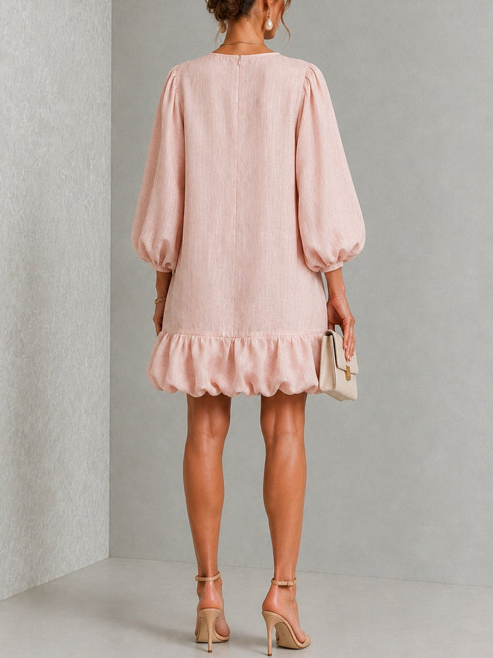 Rosalyn | Mini Abito a Maniche Puff con Bottoni Floreali