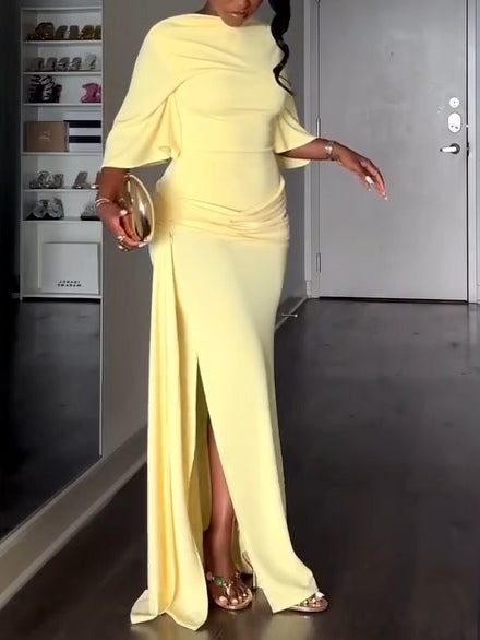 Abito Maxi Senza Schiena Giallo