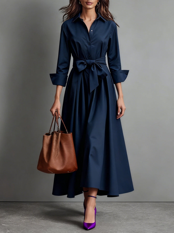 Abito Maxi Camicia Minimalista Classico
